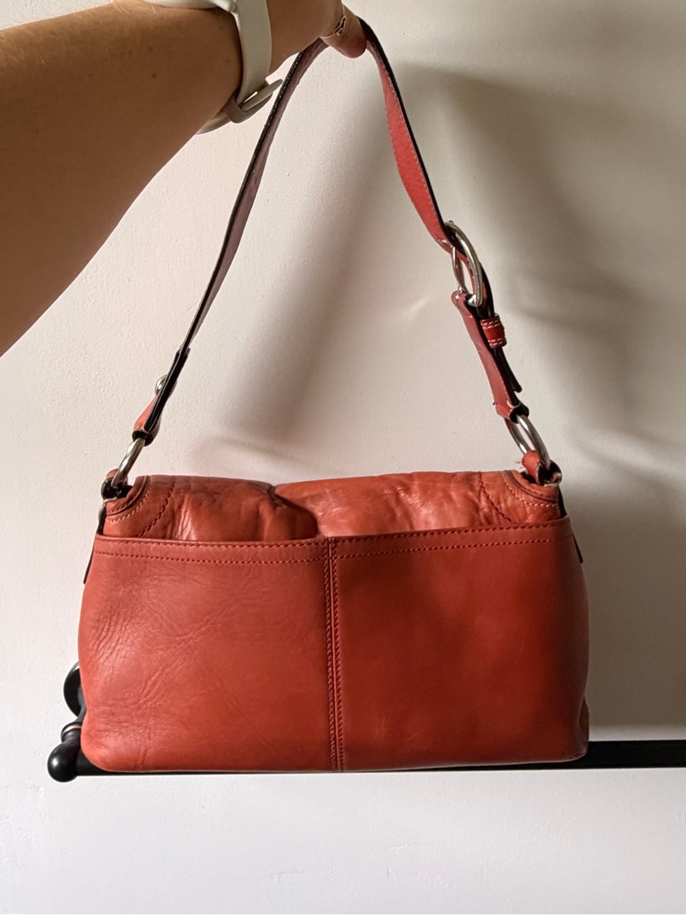 Coach Soho Flap Pleated Leather Shoulder Bag in Paprika - Picture 8 of 16